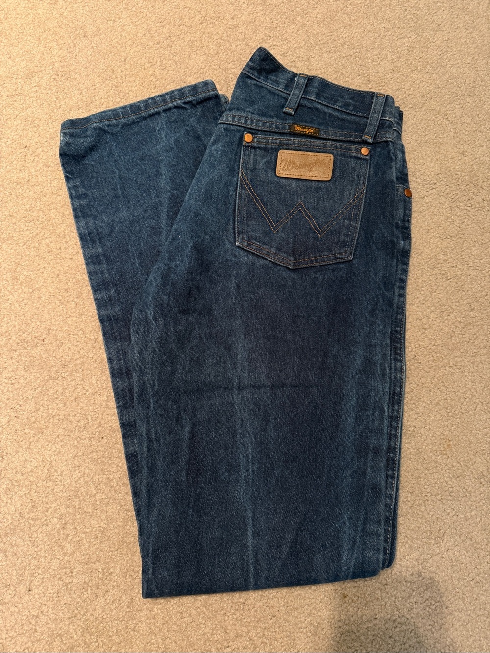 Wrangler Men's Dark Blue Bootcut Fit Jeans